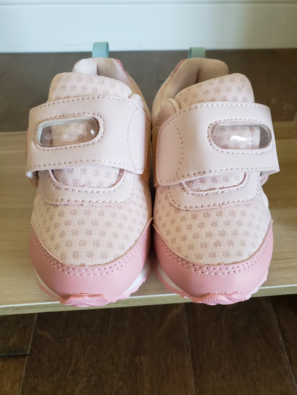 Dream Pairs Pink and Light Blue Kids Hook-and-Loop Sneakers 9T